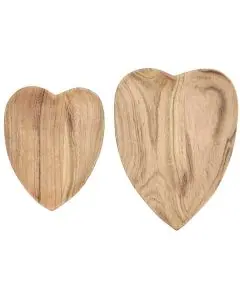 Hjerteskålesæt a 2 akacietræ
