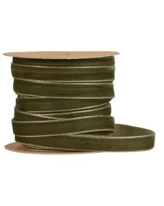 Velourbånd på spole 10 m Mosgrøn