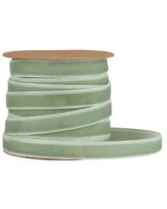 Velourbånd på spole 10 m støv grøn