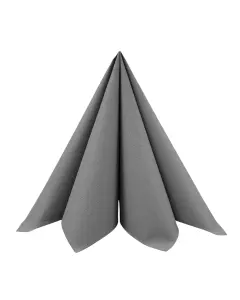 Dunilin Stofligende Middagsserviet 45stk - Granitgrå