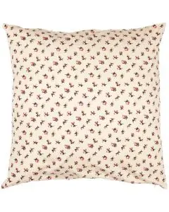 Pudebetræk Antonia beige m/brune og røde blomster