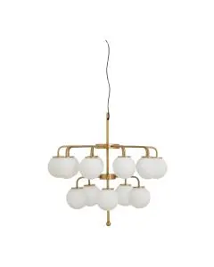 Nordal PALMA lysekrone - Messing/Hvid