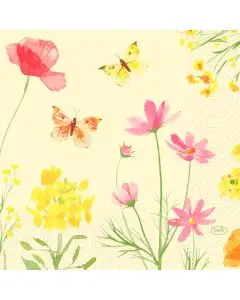 Duni frokostserviet 33x33cm 3-lags 50stk - Poppy Field