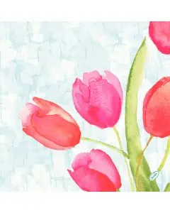 Dunisoft Stofligende Middagsserviet 60stk - Painted Tulips