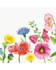 Dunisoft Stofligende Middagsserviet 60stk - Flowy Meadow