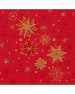 Duni Frokostserviet 3-lags 50stk - Stargazing Rød