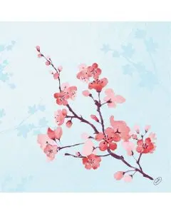 Dunisoft Stofligende Middagsserviet 60stk - Cherry Breeze Blue