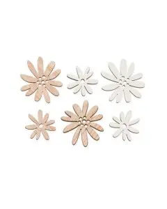 Træblomster Hvid/Natur - 18 stk