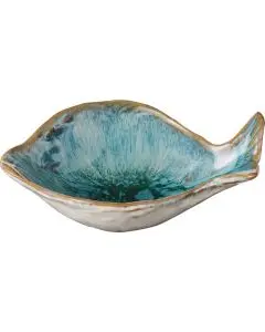 Skål Ocean Blue mini fiskeformet - 10,7 cm