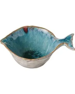 Skål Ocean Blue mini fiskeformet - 11,8 cm