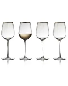 Lyngby Glas Palermo Gold Hvidvinsglas 30cl - 4stk