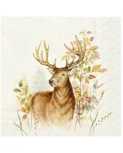 Ihr Frokostserviet 3-lags 20stk - Hunter Deer Cream