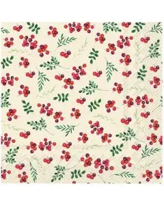 IHR Frokostserviet 3-lags 20stk - Berry Allover Cream