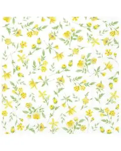 Ihr Frokostserviet 3-lags 20stk - Happy Flowers Gul