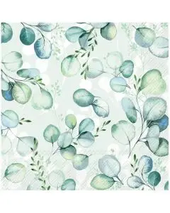 Ihr Frokostserviet 3-lags 20stk - Eucalyptus Allover Lysegrøn