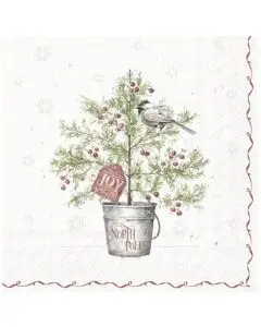 IHR Frokostserviet 3-lags 20stk - Christmas Tree Cream