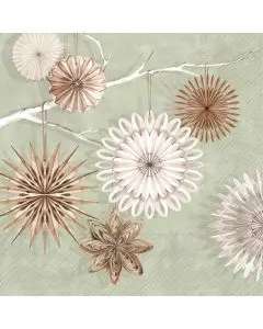 IHR Frokostserviet 3-lags 20stk - Paper Stars Light Green