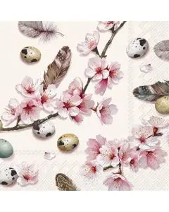 IHR Frokostserviet 3-lags 20stk - Beautiful Sakura Cream