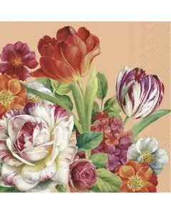 Ihr Frokostserviet 3-lags 20stk -  Blooming In Spring Apricot