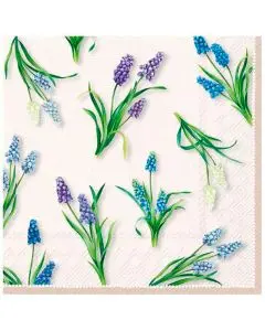 IHR Frokostserviet 3-lags 20stk - Spring Muscari Cream