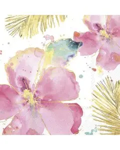 IHR Frokostserviet 3-lags 20stk - Flamingo Fever Flower Cream