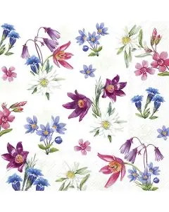 Ihr Frokostserviet 3-lags 20stk -  Alpine Flowers Green