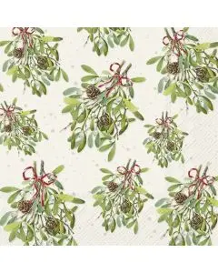 IHR Frokostserviet 3-lags 20stk - Mistletoes Cream