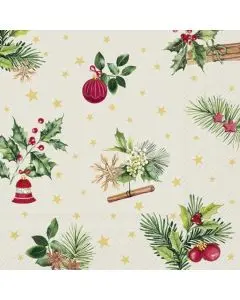 IHR Frokostserviet 3-lags 20stk - Christmas Elements Cream
