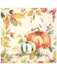 Ihr Frokostserviet 3-lags 20stk - Pumpkin Love Cream