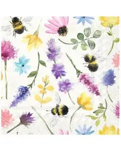 Ihr Frokostserviet 3-lags 20stk - Summer Bees Cream