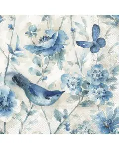 IHR 3-lags Frokostserviet 33x33cm 20stk - Lani Cream Blue