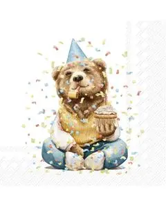 IHR Frokostserviet 3-lags 20stk - Happy Teddy