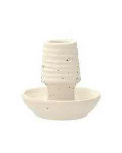 Villa Collection Elv Lysestage 8,5x8cm Offwhite