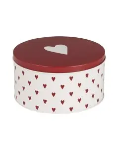 Kagedåse m/Hjerter Rund