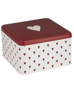 Kagedåse m/hjerter - Firkantet