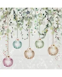 Ambiente Frokostserviet 3-lags 20stk - Floral Christmas Grey