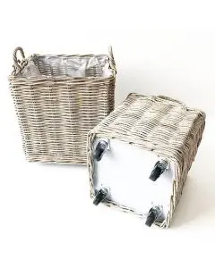 Kurv m/hjul firkantet 45x45cm