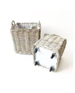 Kurv m/hjul firkantet 38x38cm