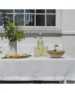 Langkilde & Søn Hvid stofdug m. hulsøm 140x340cm