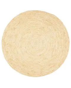 Gulvmåtte rund hvid majs