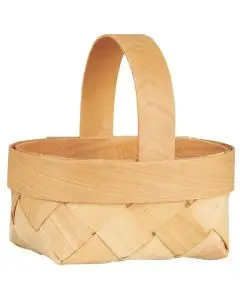 Mini kurv med hank på tværs - flettet spån