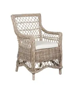 Ib Laursen Stol m/1 hynde gråvasket rattan - Juliana