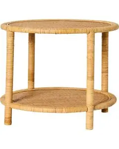 Bord m/2 flettede bordplader og 4 ben rattan