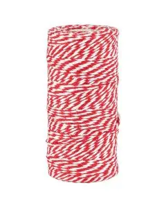 Dokumentgarn rød/hvid 100m