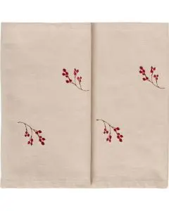 Bordløber Tradition m/vinterbærgrene hørfarvet