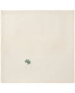 Ib Laursen Stofserviet Flora m/blå skærmblomst butter cream