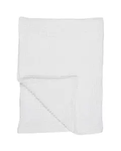 Håndklæde Liseleje m/vaffelmønster 100x150cm - Hvid