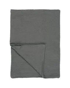 Håndklæde Liseleje m/vaffelmønster 100x150cm - Antracit