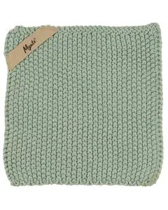 Grydelap Mynte Strikket - Støvgrøn