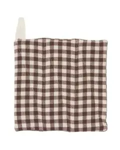 Grydelap Thor mørkebrun m/naturfarvede små tern